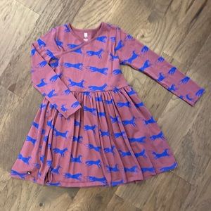 Royal Blue Fox Wrap Dress by Tea Collection